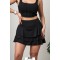 Toparlayıcı Mykonos Lambada Katlı Şortlu Etek Siyah